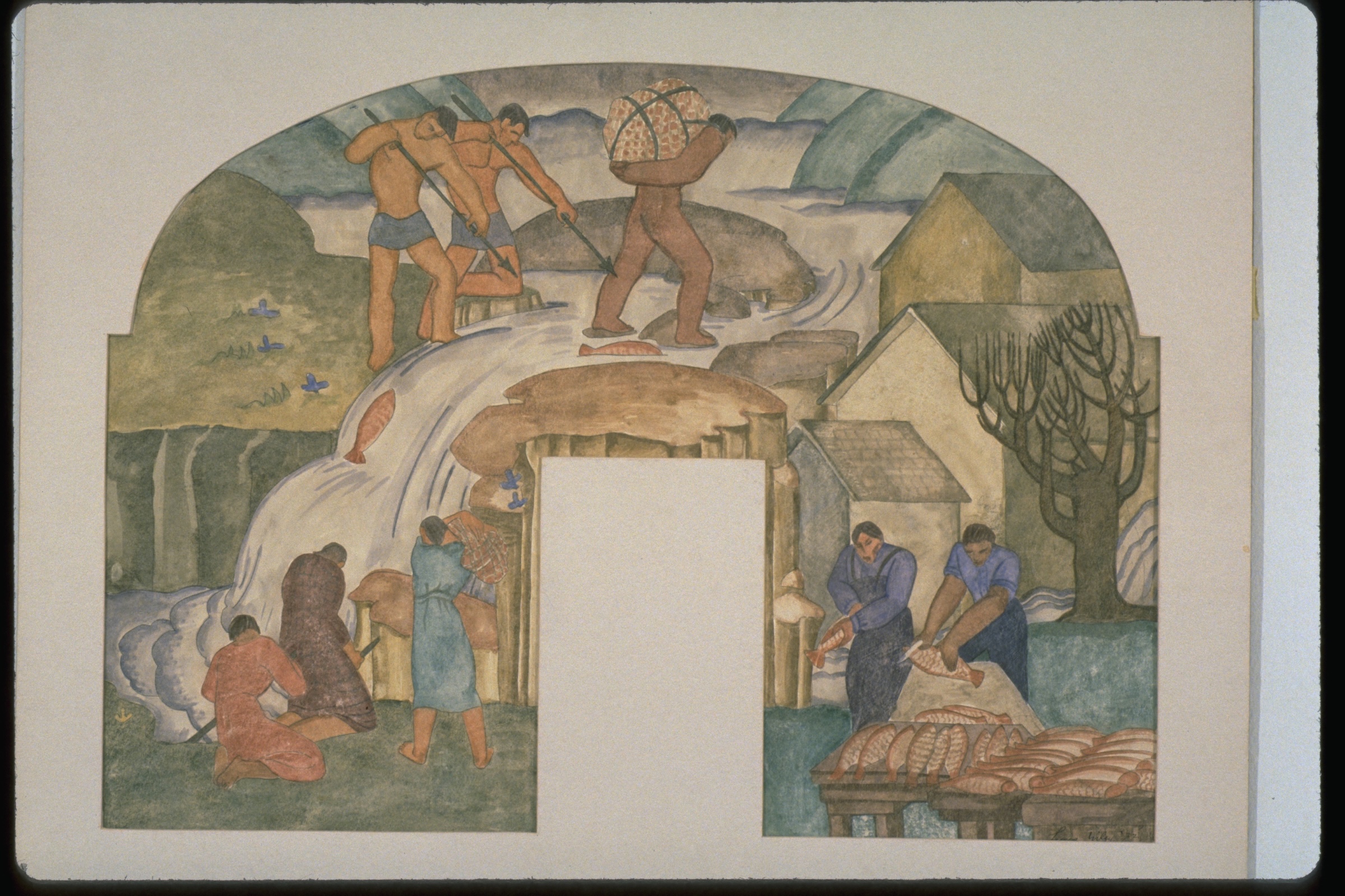 Fishing on the Columbia River by Lucia Wiley Sketch